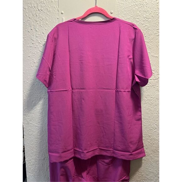 Azalea Pink Scrub Set Woman’s Size XXL NEW Top And Bottoms - Picture 11 of 14